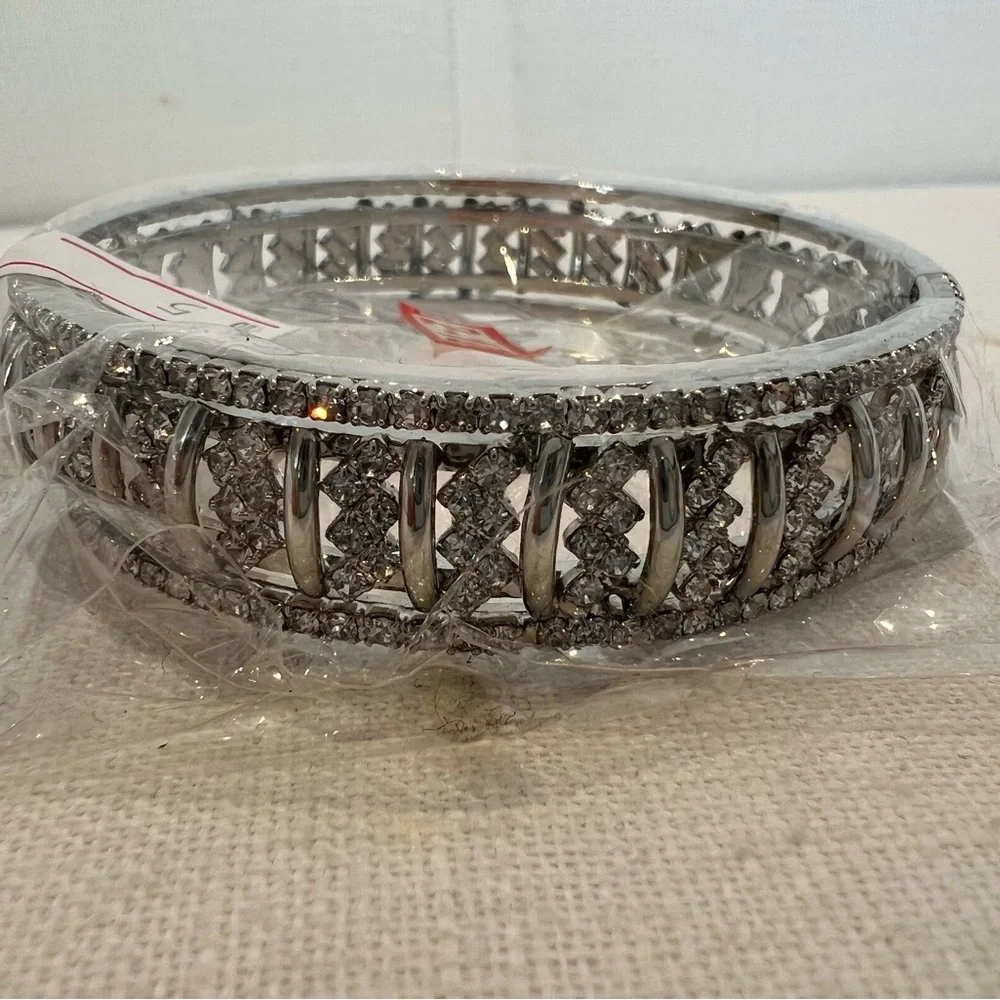 Silver-toned Rhinestone Statement Bangle | In Original Packaging - Picture 3 of 5